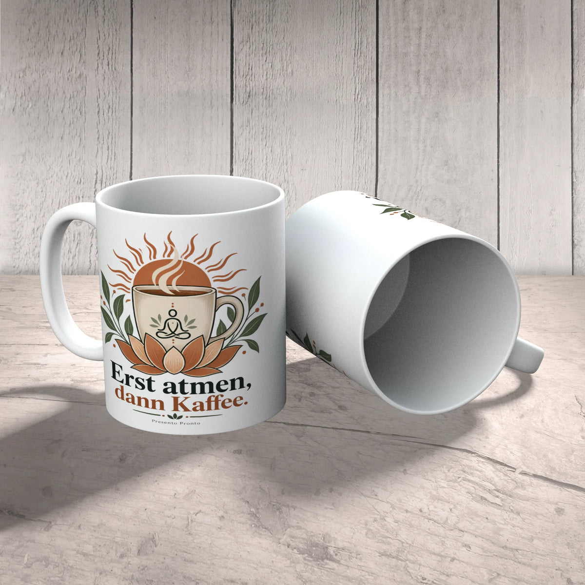 Lustige Yoga-Tasse für Frauen mit Lotusblume