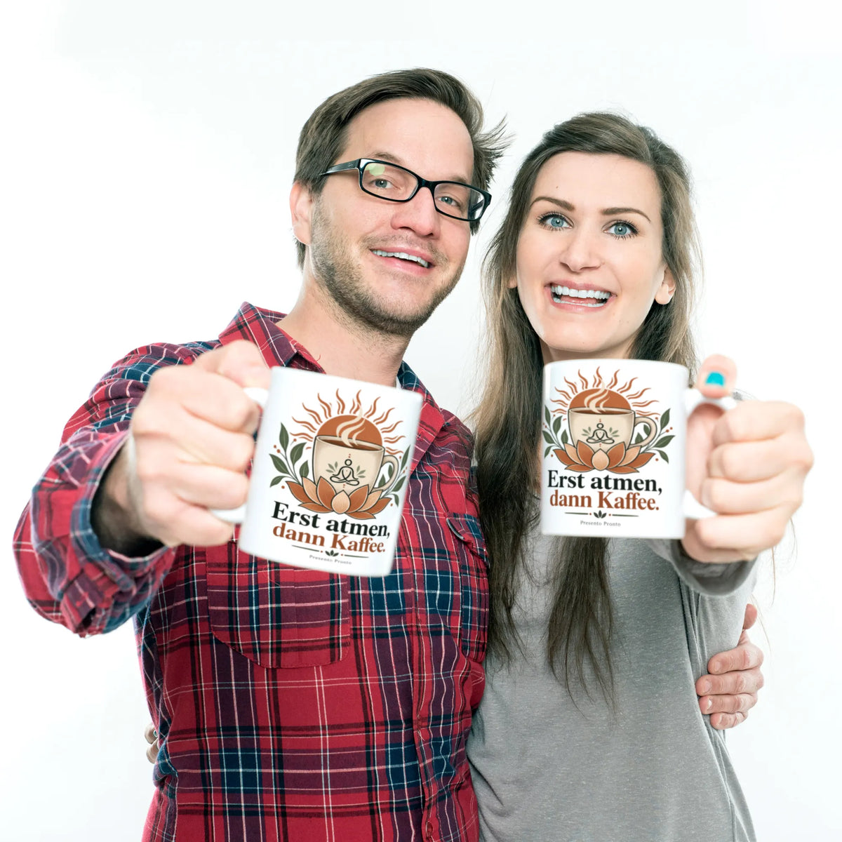 Lustige Yoga-Tasse für Frauen mit Lotusblume