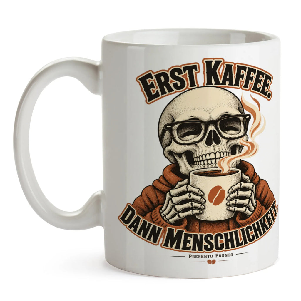 Lustige Totenkopf-Tasse mit Brille für Morgenmuffel|p:2017300|h:2e343f9306673505665ce99adaafd594