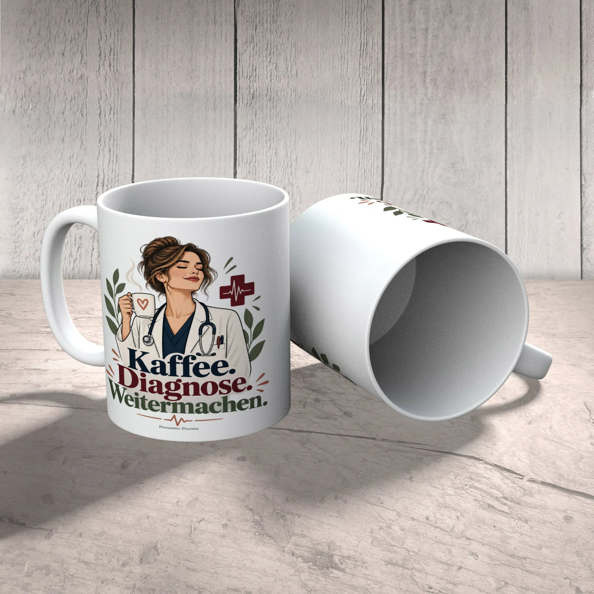 Elegante Tasse für Ärztin mit Stethoskop