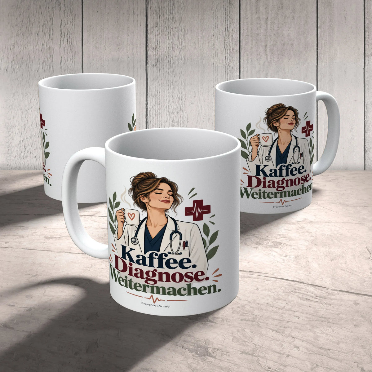 Elegante Tasse für Ärztin mit Stethoskop