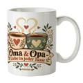 Herzliche Tasse für Oma und Opa mit Vintage-Tassen
