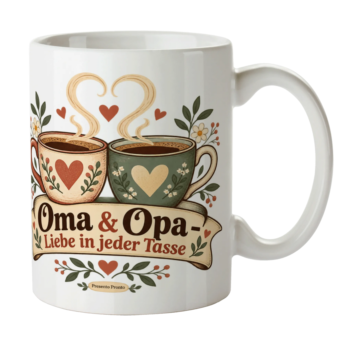 Herzliche Tasse für Oma und Opa mit Vintage-Tassen