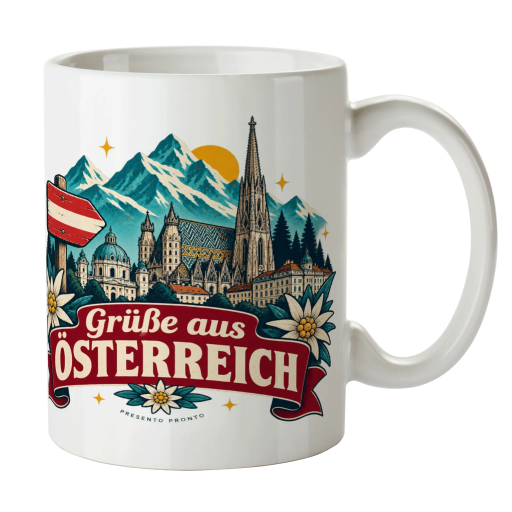 Herzliche Österreich Souvenir Tasse für Urlaub mit Wegweiser|p:2017310|h:92859ccb462b437c72bc49e7875fdb28