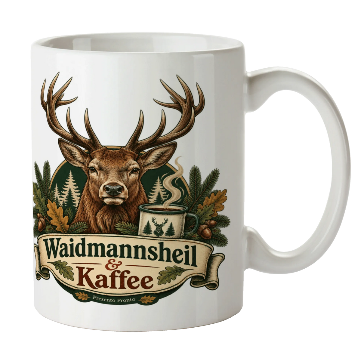 Traditionelle Kaffeetasse für Jäger mit Hirschkopf
