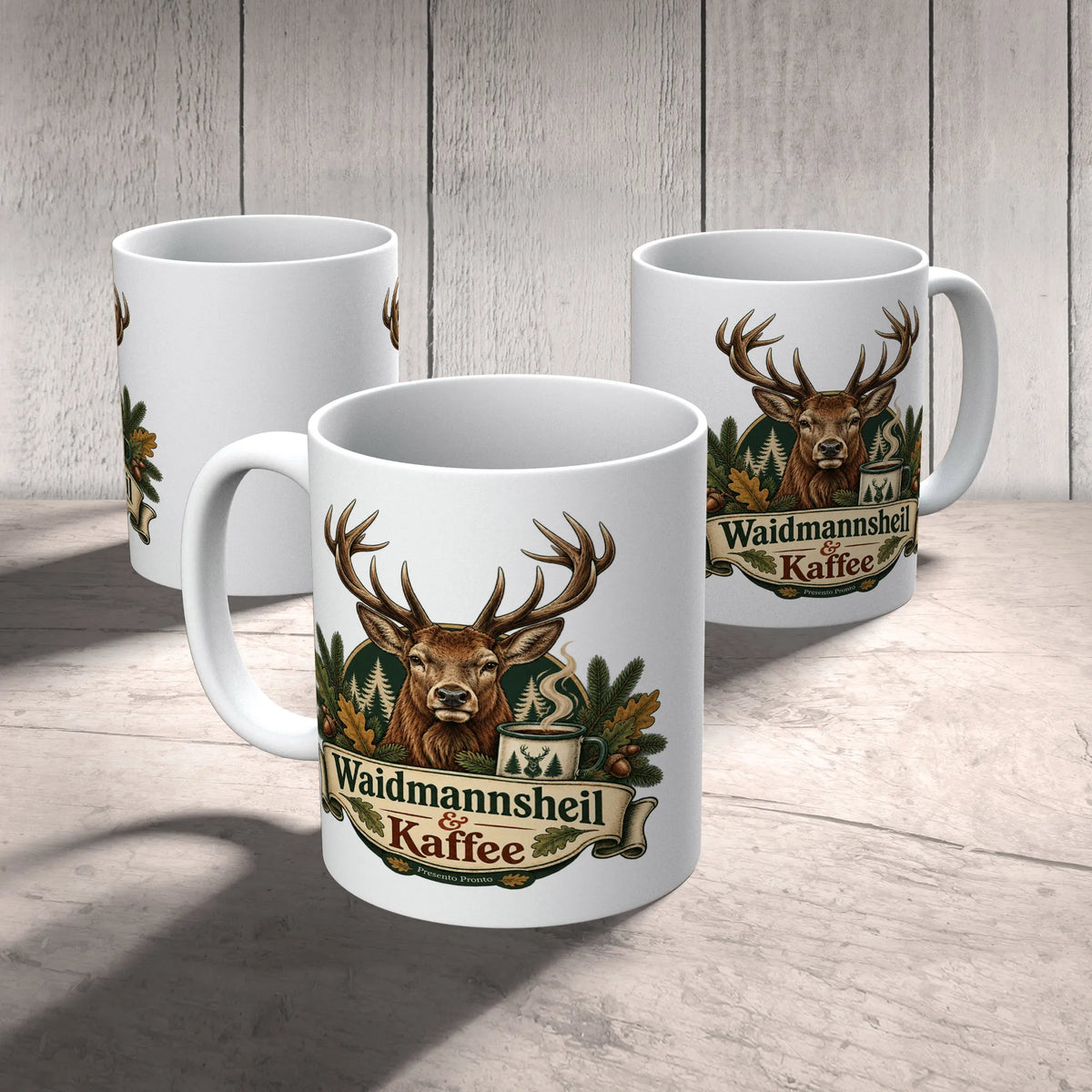 Traditionelle Kaffeetasse für Jäger mit Hirschkopf