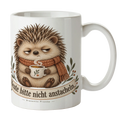 Lustige Igel Tasse für Morgenmuffel mit Schal