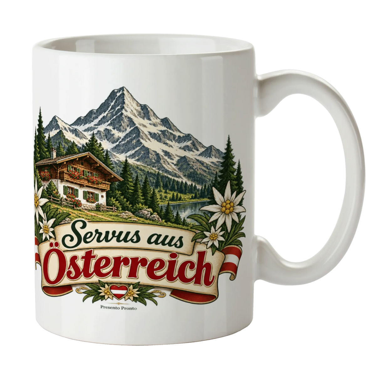 Herzliche Österreich Souvenir Tasse mit Berggipfel