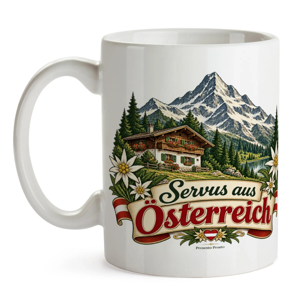 Herzliche Österreich Souvenir Tasse mit Berggipfel