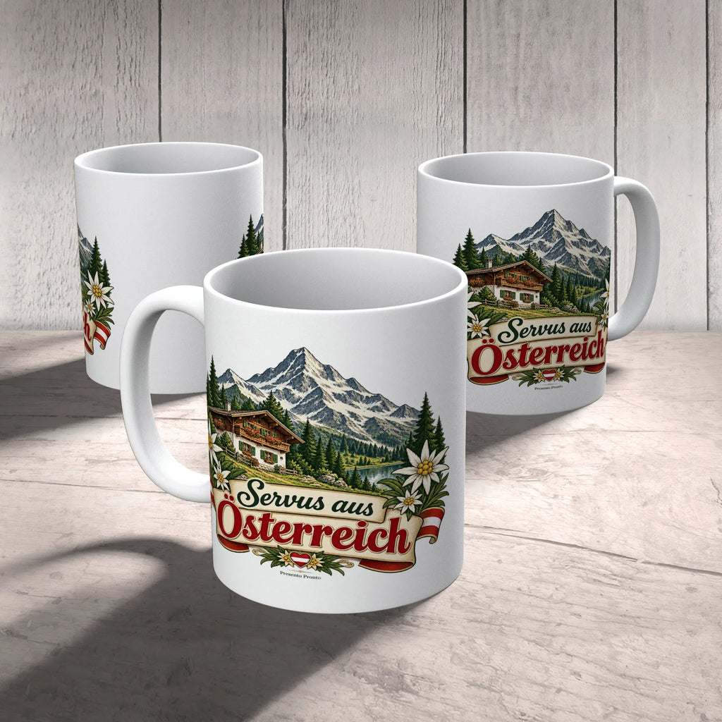 Herzliche Österreich Souvenir Tasse mit Berggipfel|p:2017313|h:40c12a16475b34e24c9f6783e5483b90