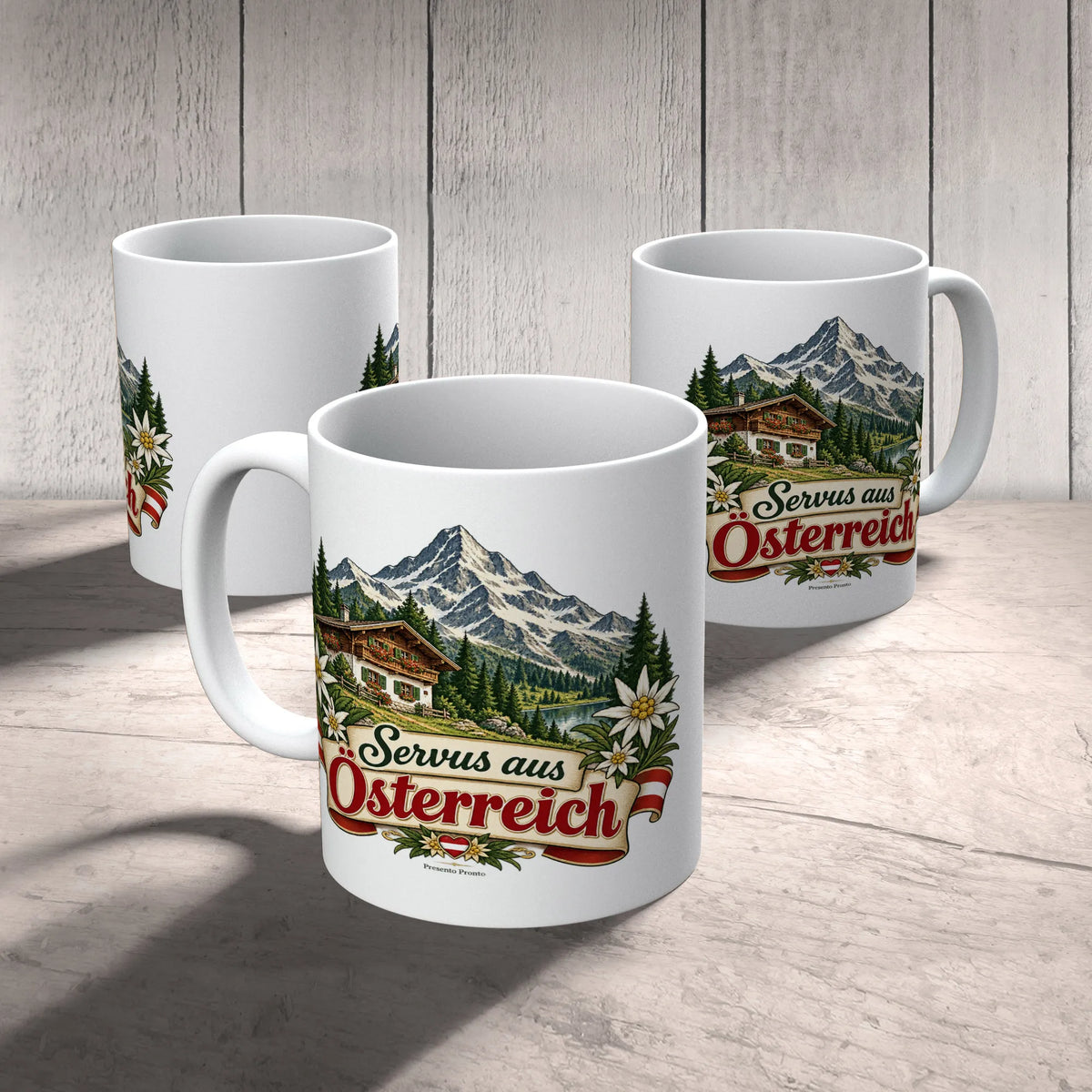 Herzliche Österreich Souvenir Tasse mit Berggipfel