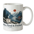 Gemütliche Kaffeetasse für Norwegen-Fans mit Fjordlandschaft