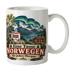 Nostalgische Kaffeetasse für Norwegenfans mit Berghütte|p:2017315|h:1980c8b263937957ba56d652e54fb736