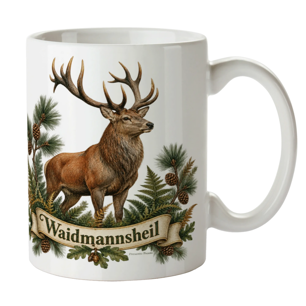Stolze Kaffeetasse für Jäger mit Rothirsch|p:2017317|h:29f666aaca59ffb23f03f918b99a8ac4