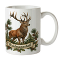 Stolze Kaffeetasse für Jäger mit Rothirsch