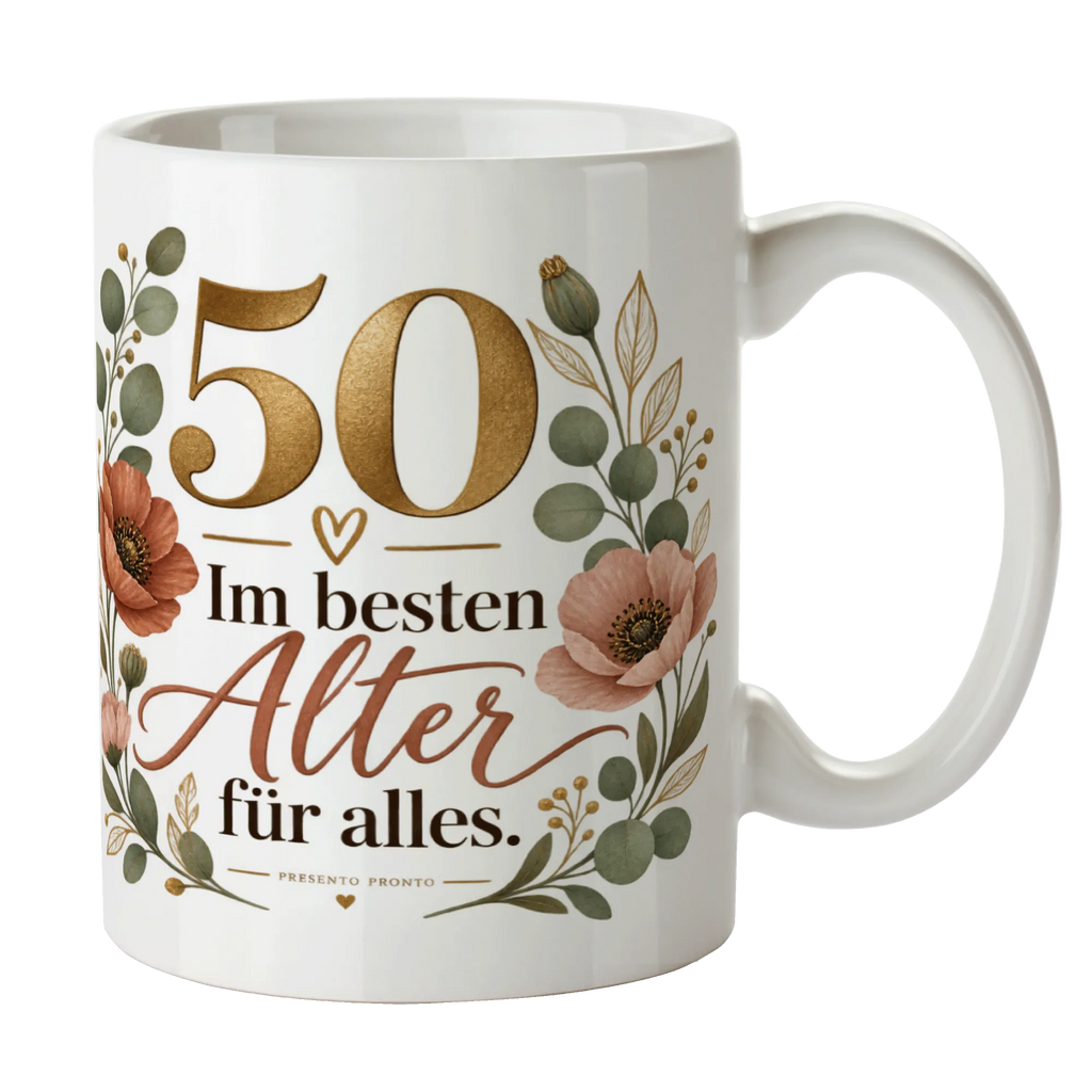Elegante Tasse zum 50. Geburtstag für Frauen mit Zahl 50|p:2017321|h:67b0524b4a78042d71d656eb625e084e