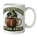 Lustiger Kaffeebecher für Fußballfans mit Fußball und Kaffeetasse