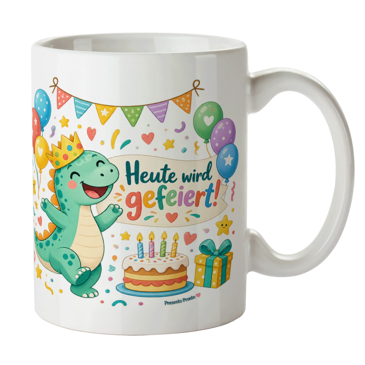 Fröhlicher Becher zum Kindergeburtstag mit Dinosaurier
