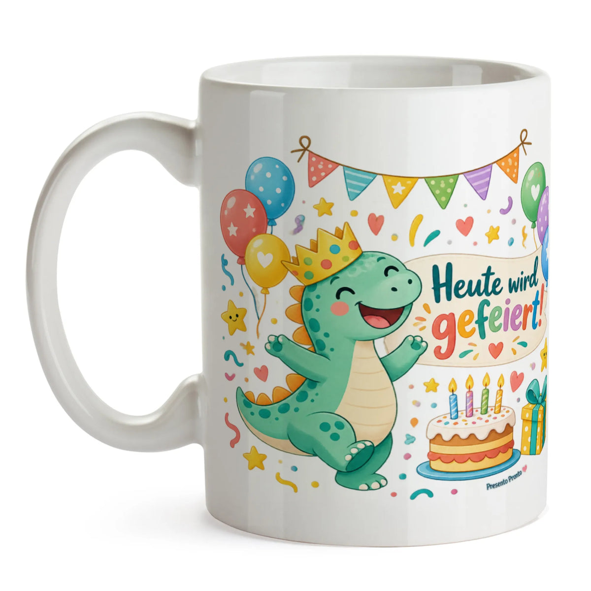 Fröhlicher Becher zum Kindergeburtstag mit Dinosaurier