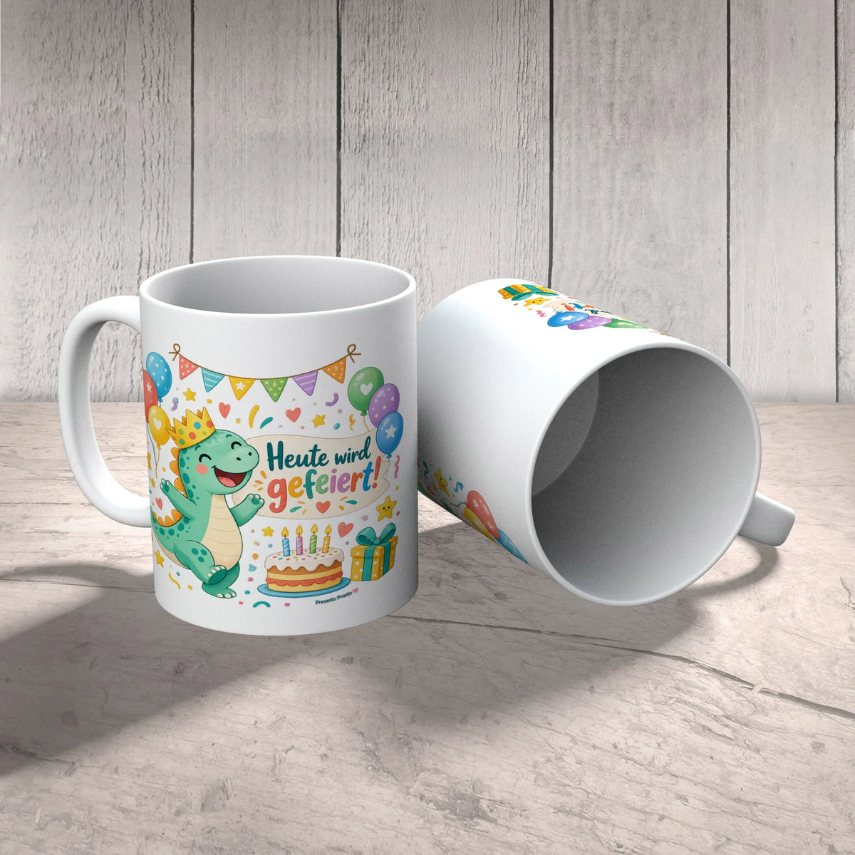 Fröhlicher Becher zum Kindergeburtstag mit Dinosaurier