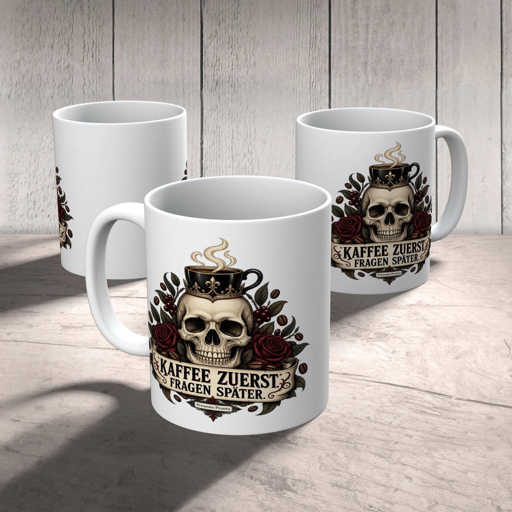 Lustige Totenkopftasse für Kaffeeliebhaber mit Kaffeebohnen|p:2017333|h:15ba6dc251674ee8dd010a84b9e1f72e