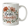 Herzliche Tasse für die Schwester mit Wildblumen