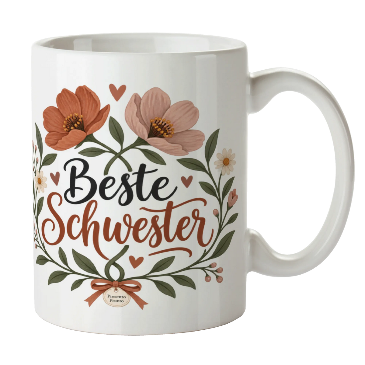 Herzliche Tasse für die Schwester mit Wildblumen