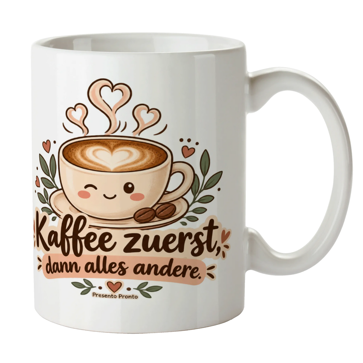 Süße Kaffeetasse für Kaffeeliebhaber mit Herzschaum
