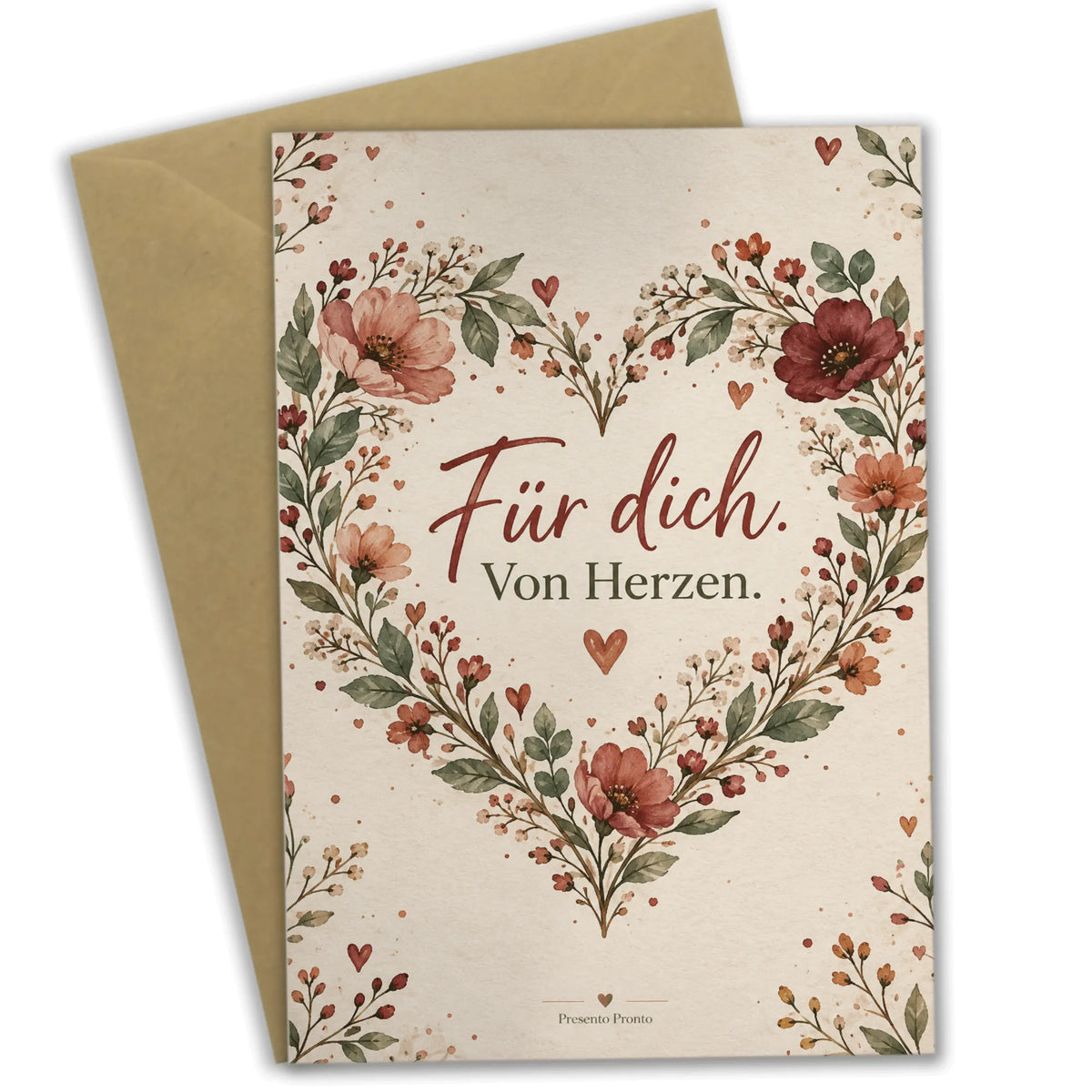 Herzliche Klappkarte für dich mit Wildblumenherz