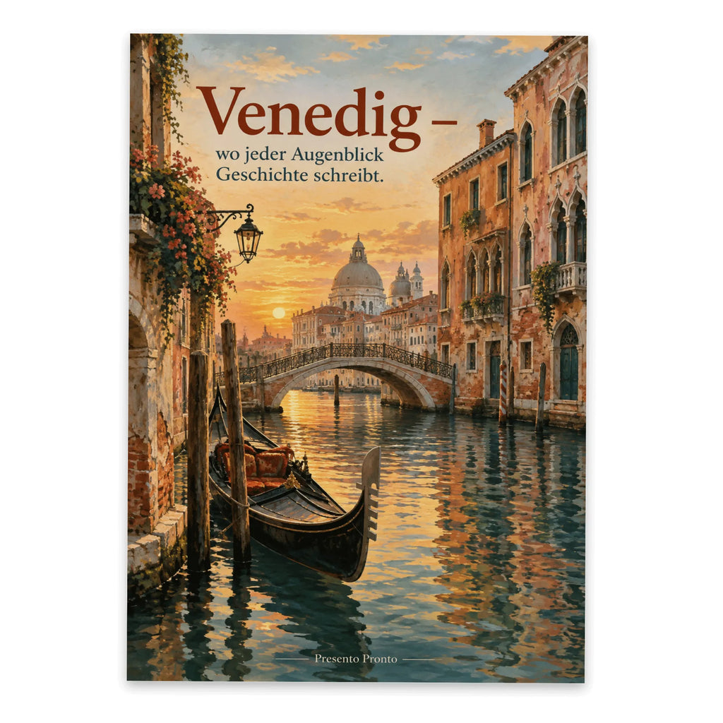 Romantische Postkarte Venedig mit Gondel im goldenen Licht|p:2017344|h:a7be0374c43601785c3f8f6d15766946