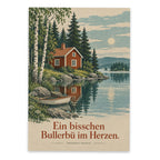 Nostalgische Postkarte für Schwedenfans mit roter Hütte|p:2017345|h:b8a933709162a732c258f1658a374626