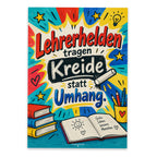 Lustige Postkarte für Lehrerin mit Kreide und Superheldenstrahl|p:2017350|h:4b8f5c2d69cbc41d04ab88ec77cce7fb