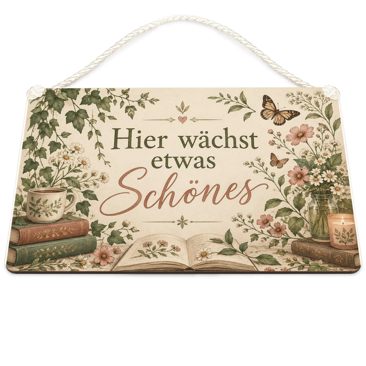Inspirierendes Schild für Teenager mit offenem Buch