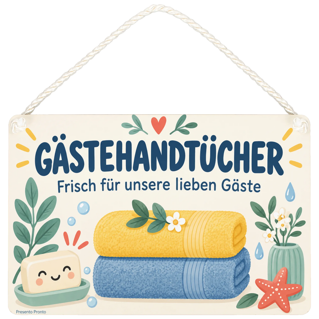 Fröhliches Schild für Gästehandtücher mit lächelnder Seife|p:2017395|h:cf772ff233b282e9742d85c3a4e08ac0