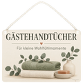 Elegantes Schild für Gästehandtücher mit Eukalyptus