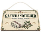 Herzliches Schild für Gästehandtücher mit gefaltetem Handtuch|p:2017407|h:475fe26e7ddd402be15f3f6e0ab8011f