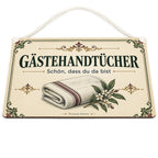 Herzliches Schild für Gästehandtücher mit gefaltetem Handtuch|p:2017409|h:0c437ebccd60925848143a090031067b