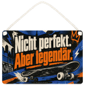 Cooles Schild für Teenager mit Skateboard
