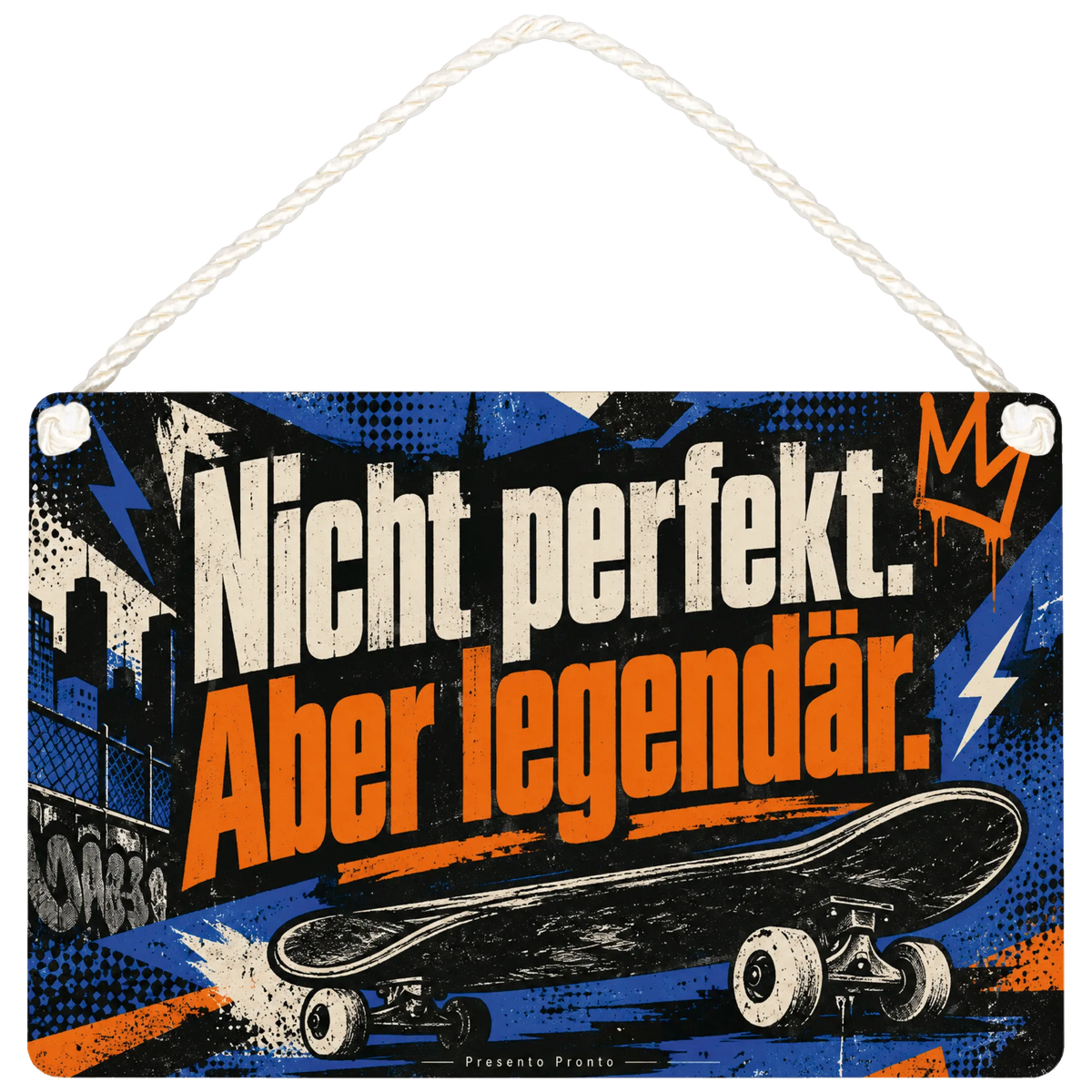 Cooles Schild für Teenager mit Skateboard