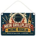Lustiges Schild für den Grillplatz mit Kesselgrill