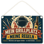 Lustiges Schild für den Grillplatz mit Kesselgrill|p:2017419|h:07fa6ab8205b1335e3ab584b222804ae