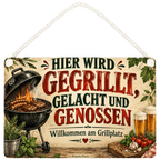 Gemütliches Schild für den Grillplatz mit Landhausgrill|p:2017422|h:93df4fd3f9d0ec1c1c311a66946aa58a