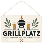 Lustiges Schild für den Grillplatz mit Grill und Biergläsern|p:2017425|h:aeeeee0bf99e3caec452917c4b7e3a2a