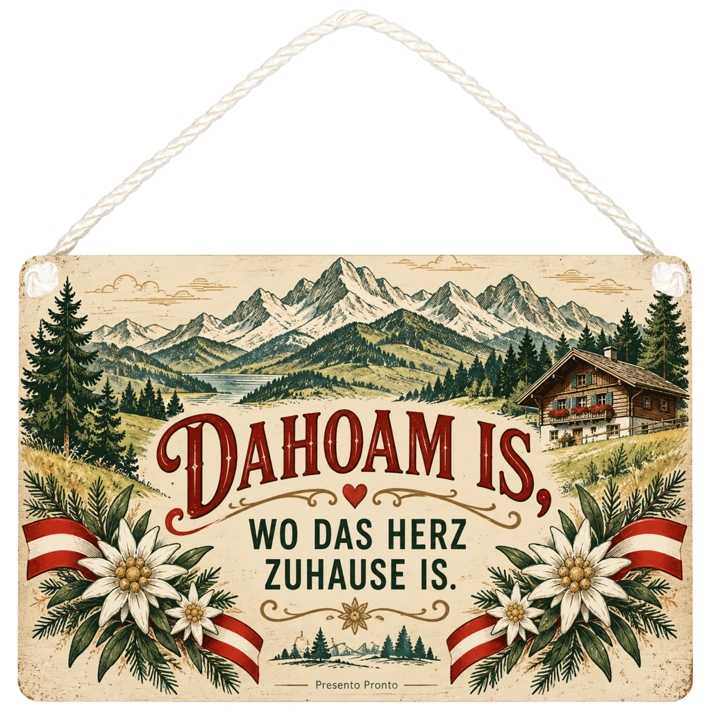 Gemütliches Schild für Österreichfans mit Alpenlandschaft|p:2017428|h:bdca056fd628b52ad06097a2101b5ef7