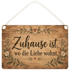 Gemütliches rustikales Holzschild für Zuhause mit Wildblumen|p:2017464|h:e55763cf3488f438dcc475ea913b2a11