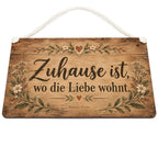 Gemütliches rustikales Holzschild für Zuhause mit Wildblumen|p:2017465|h:28f560d9425c651a328795e0b75979fa