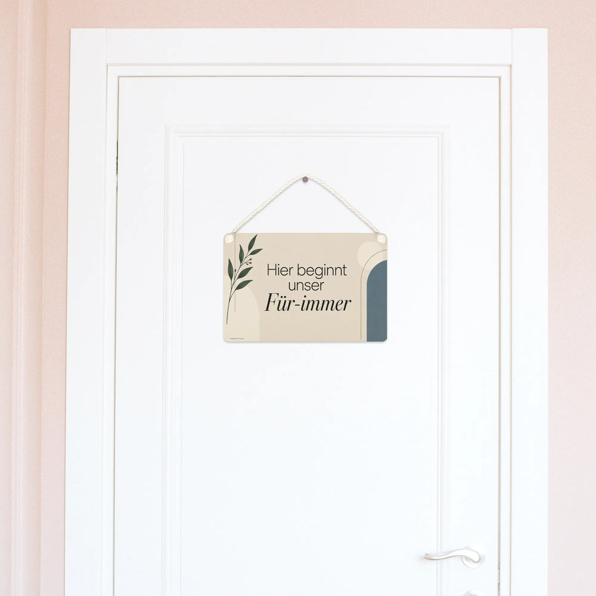 Elegantes Schild zur Hochzeit mit abstraktem Bogen