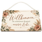 Elegantes Schild zur Hochzeit mit Trockenblumen|p:2017475|h:46a274c02832cf3610ed80455657870c