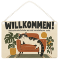 Deko Schild Katze entspannt Design