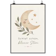 Sanfte Wanddeko fürs Babyzimmer mit schlafendem Mond